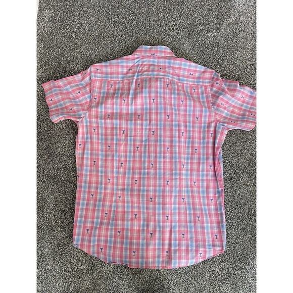 Robert Graham Large Pink Martini Short Sleeve Shirt Button Down - Picture 2 of 7